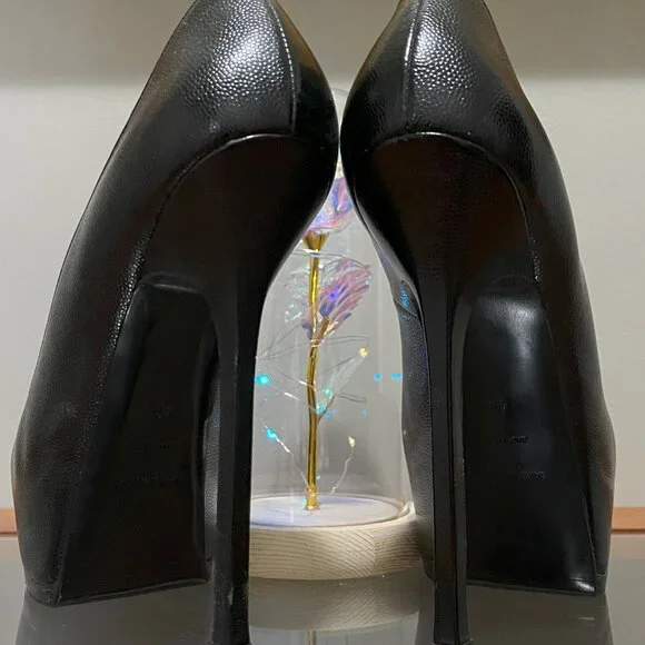 YSL: TRIBTOO 105 Pump, Black Leather, Size 40 (9) - Picture 5 of 8